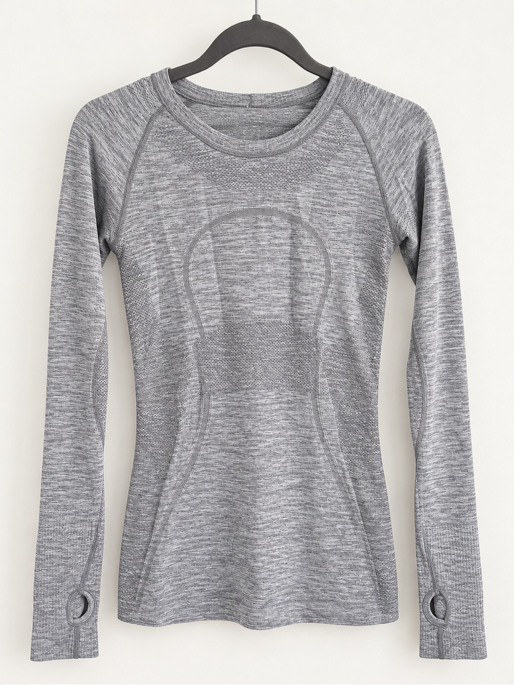 Lululemon Swiftly Tech Long Sleeve Crew Heathered Gray Thumbholes
